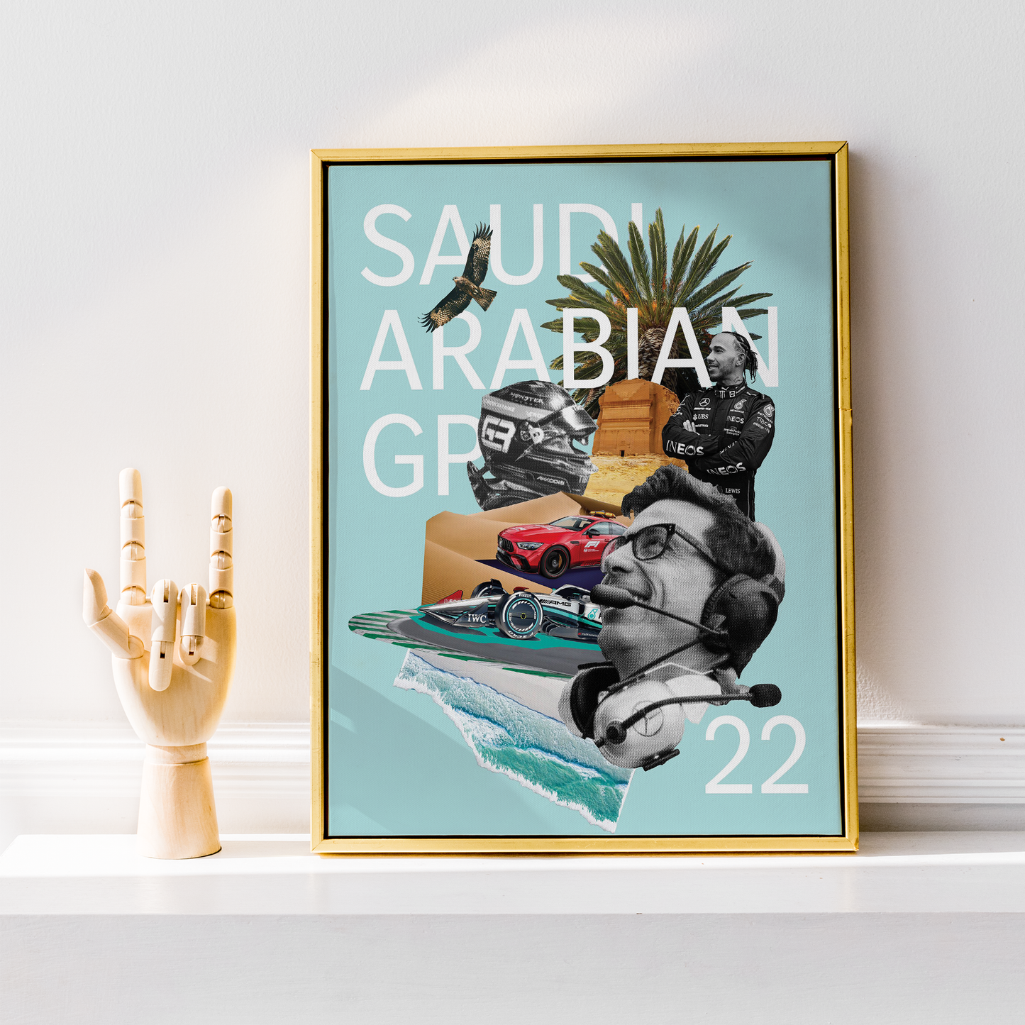 Saudi Arabia 2022 Mercedes F1 Poster