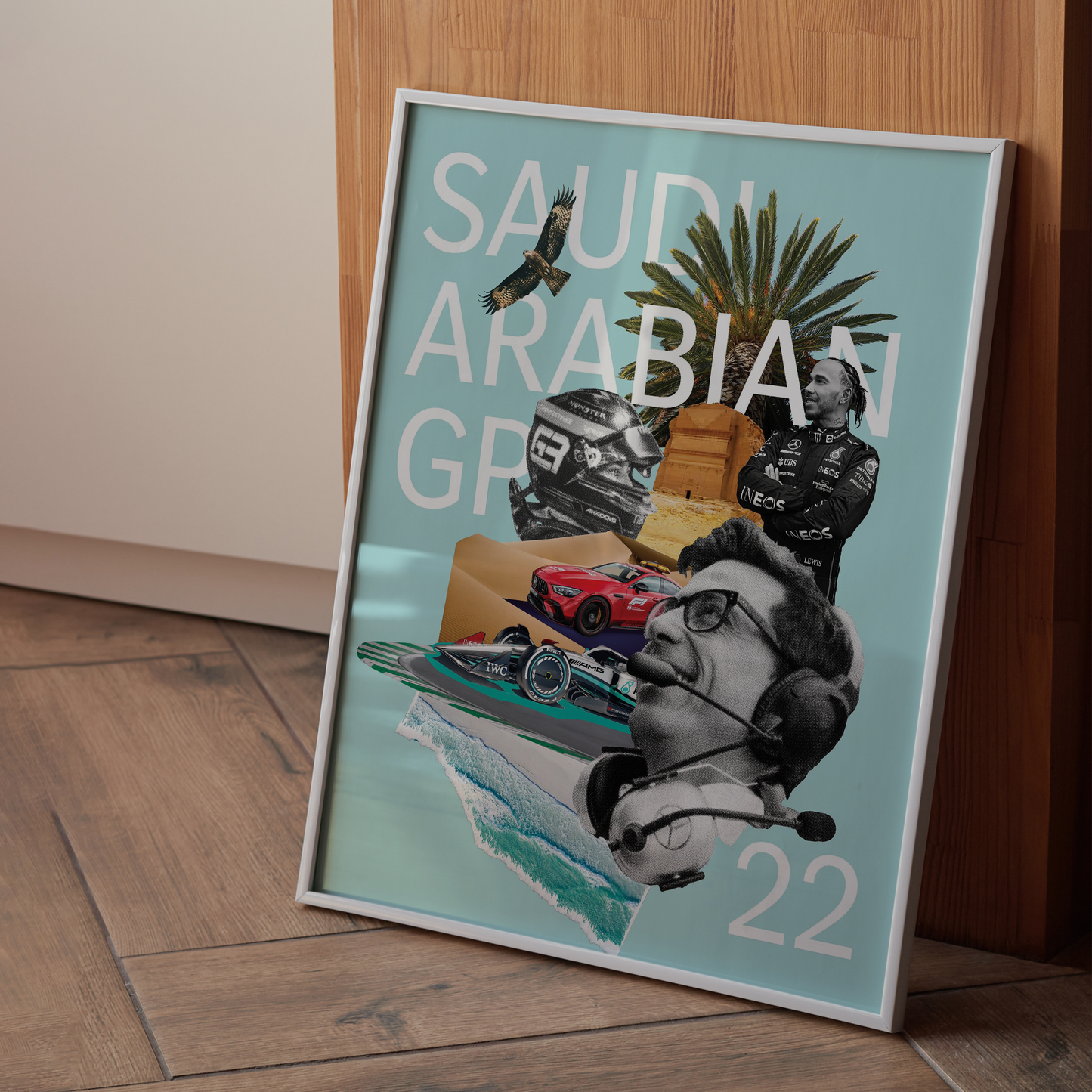 Saudi Arabia 2022 Mercedes F1 Poster