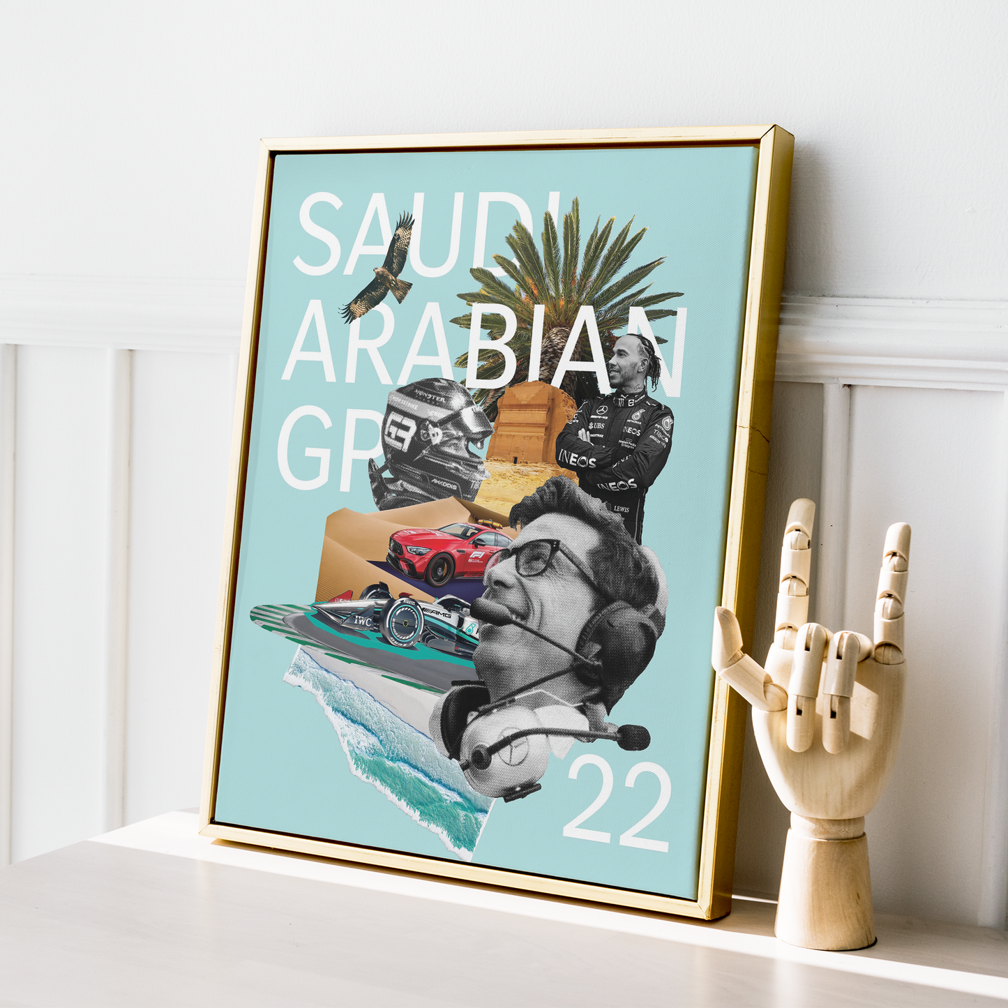 Saudi Arabia 2022 Mercedes F1 Poster