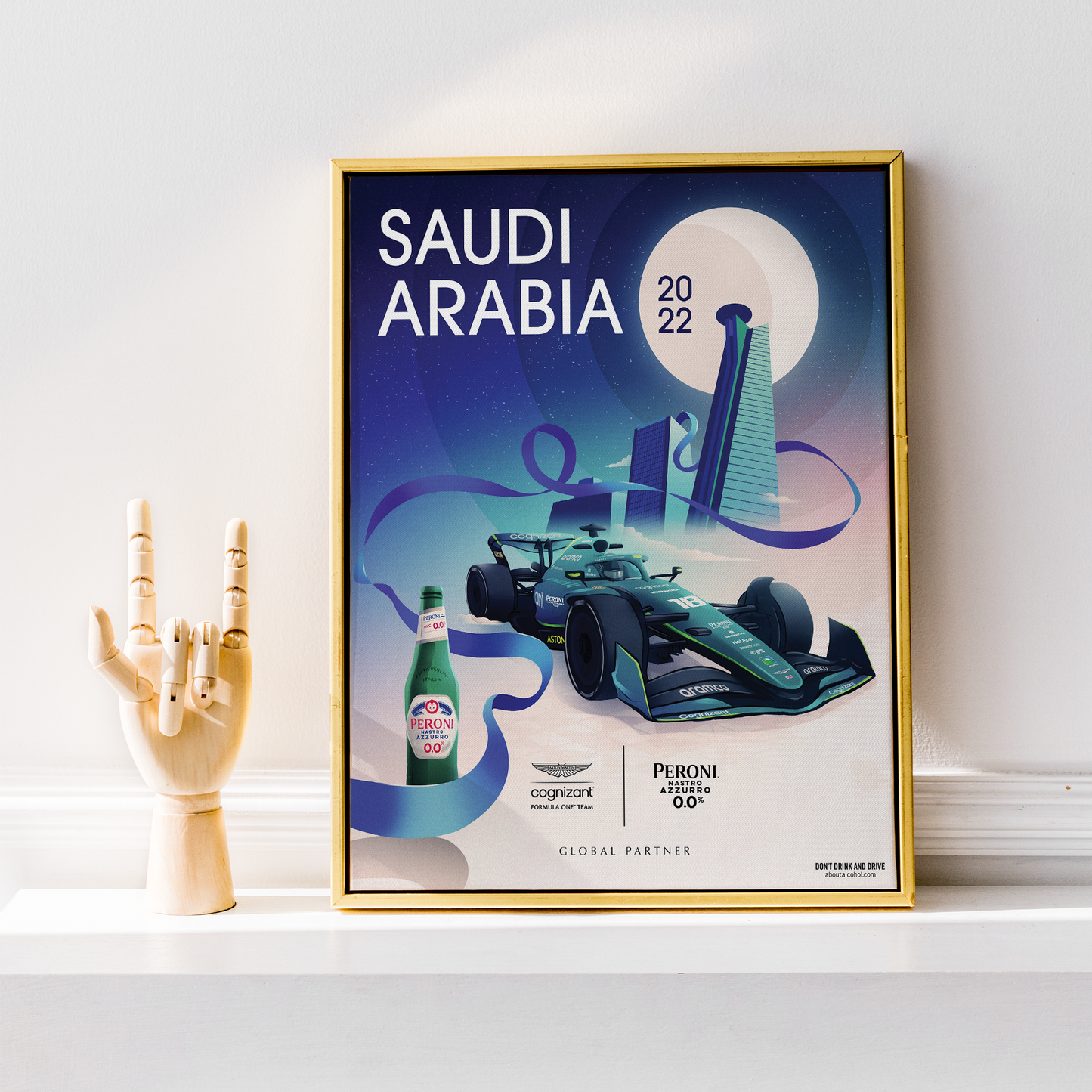 Saudi Arabia 2022 Aston Martin F1 Poster