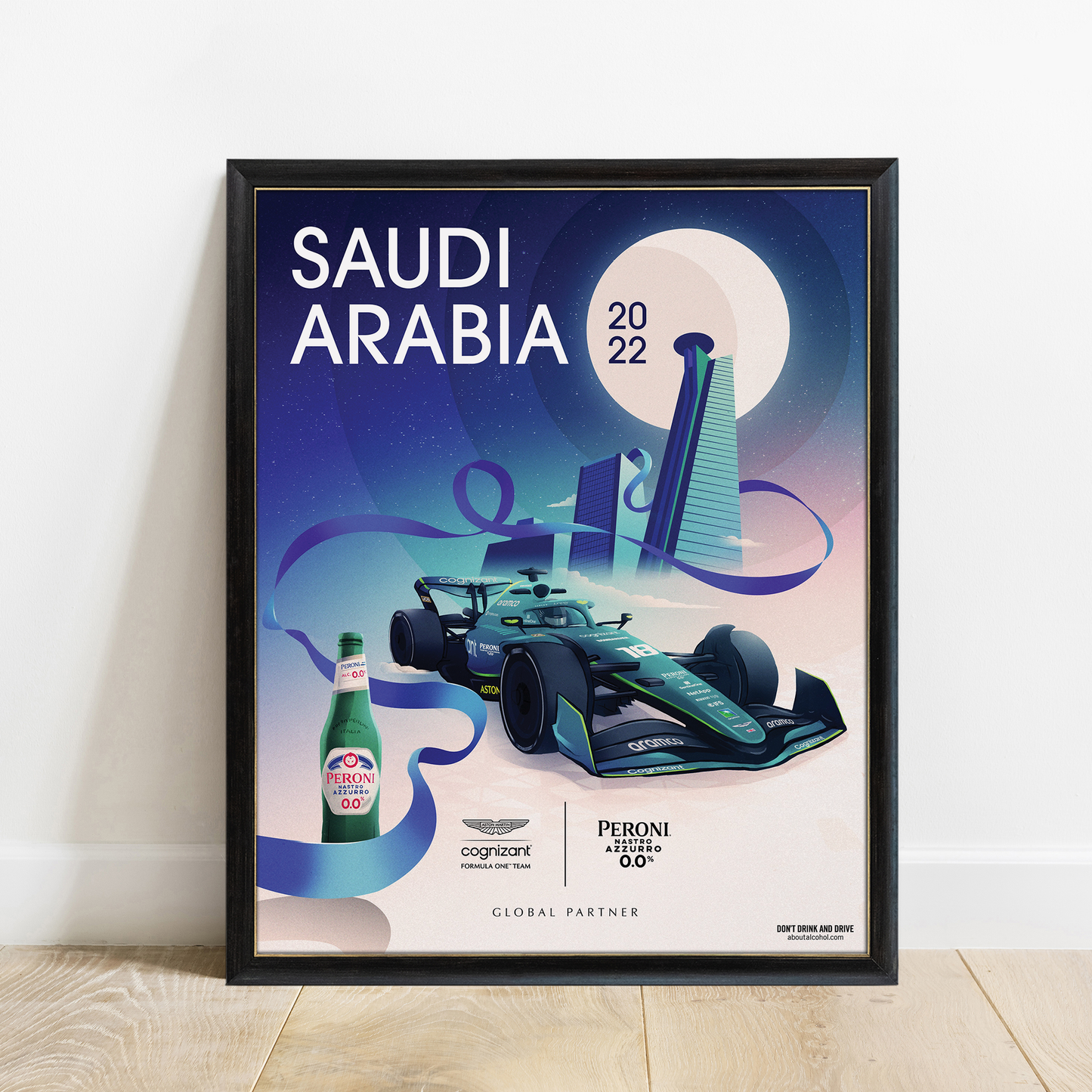 Saudi Arabia 2022 Aston Martin F1 Poster