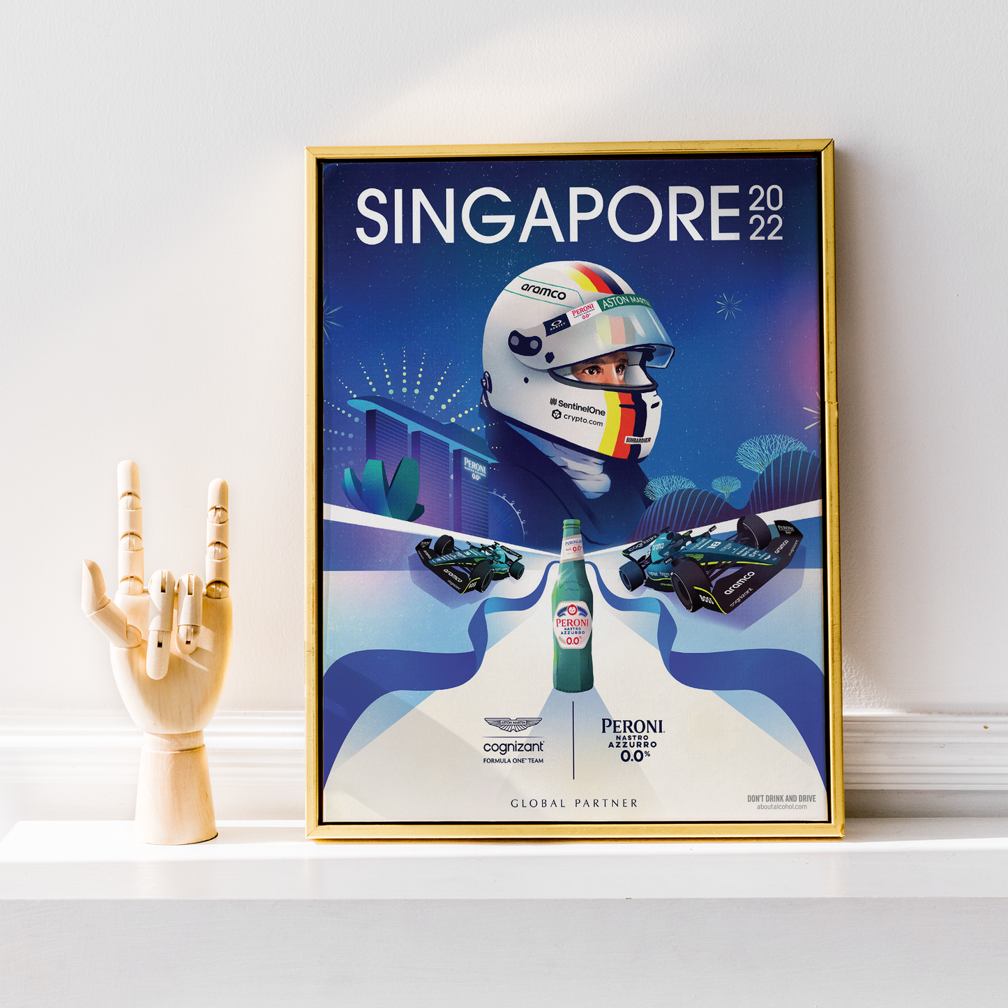 Singapore 2022 Aston Martin F1 Poster