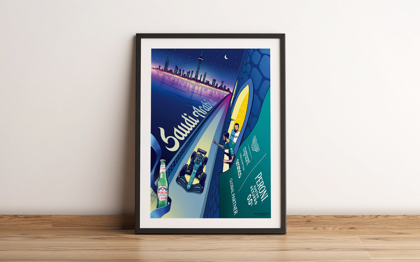 Saudi Arabia 2023 Aston Martin F1 Poster