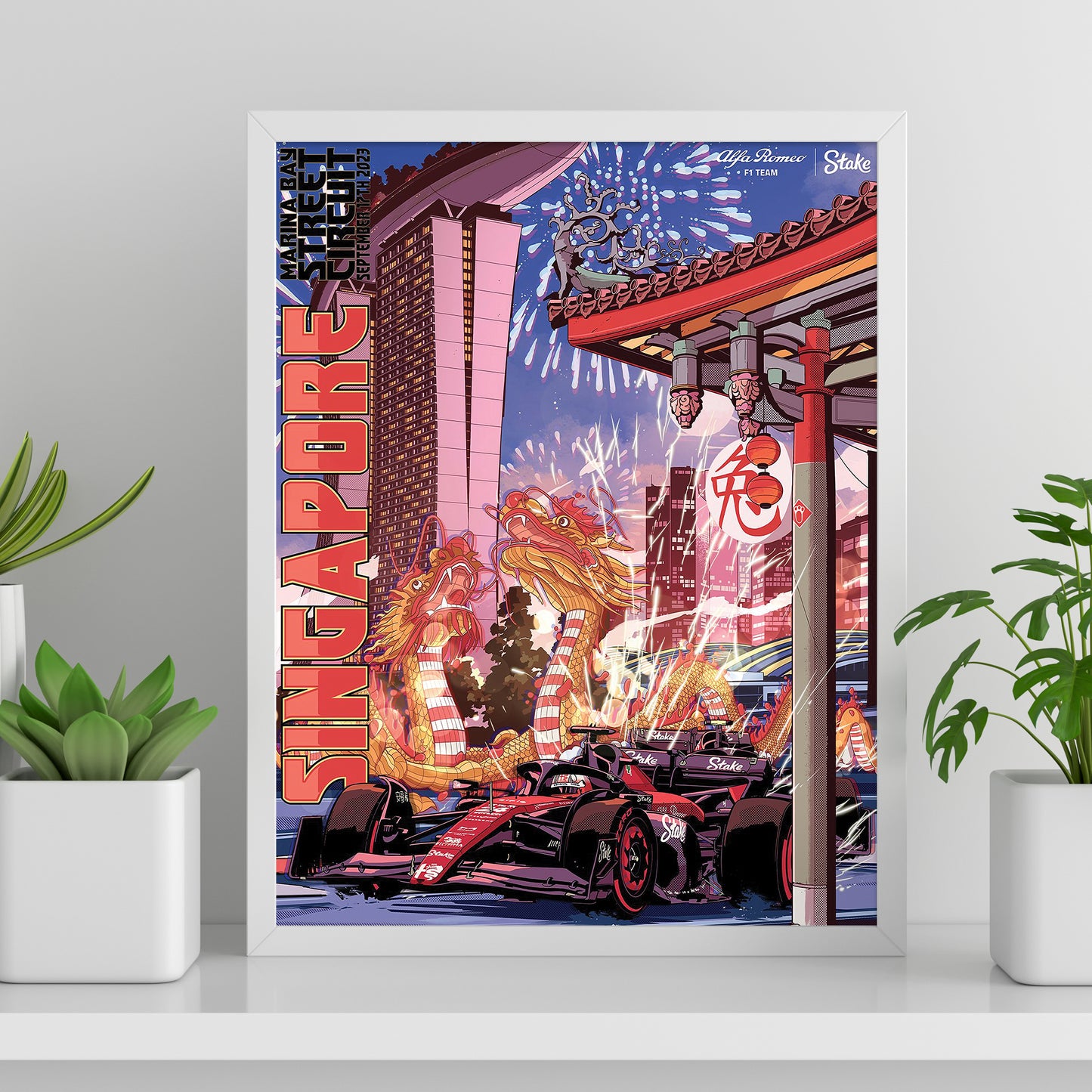 Singapore 2023 Alfa Romeo F1 Poster