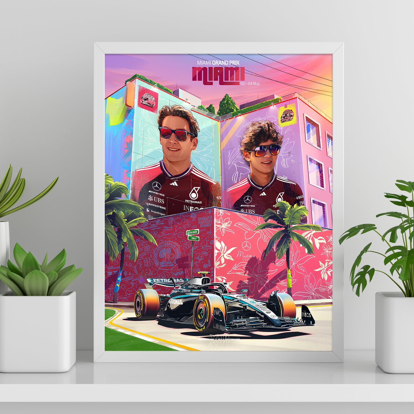 Miami USA 2025 Mercedes F1 Poster