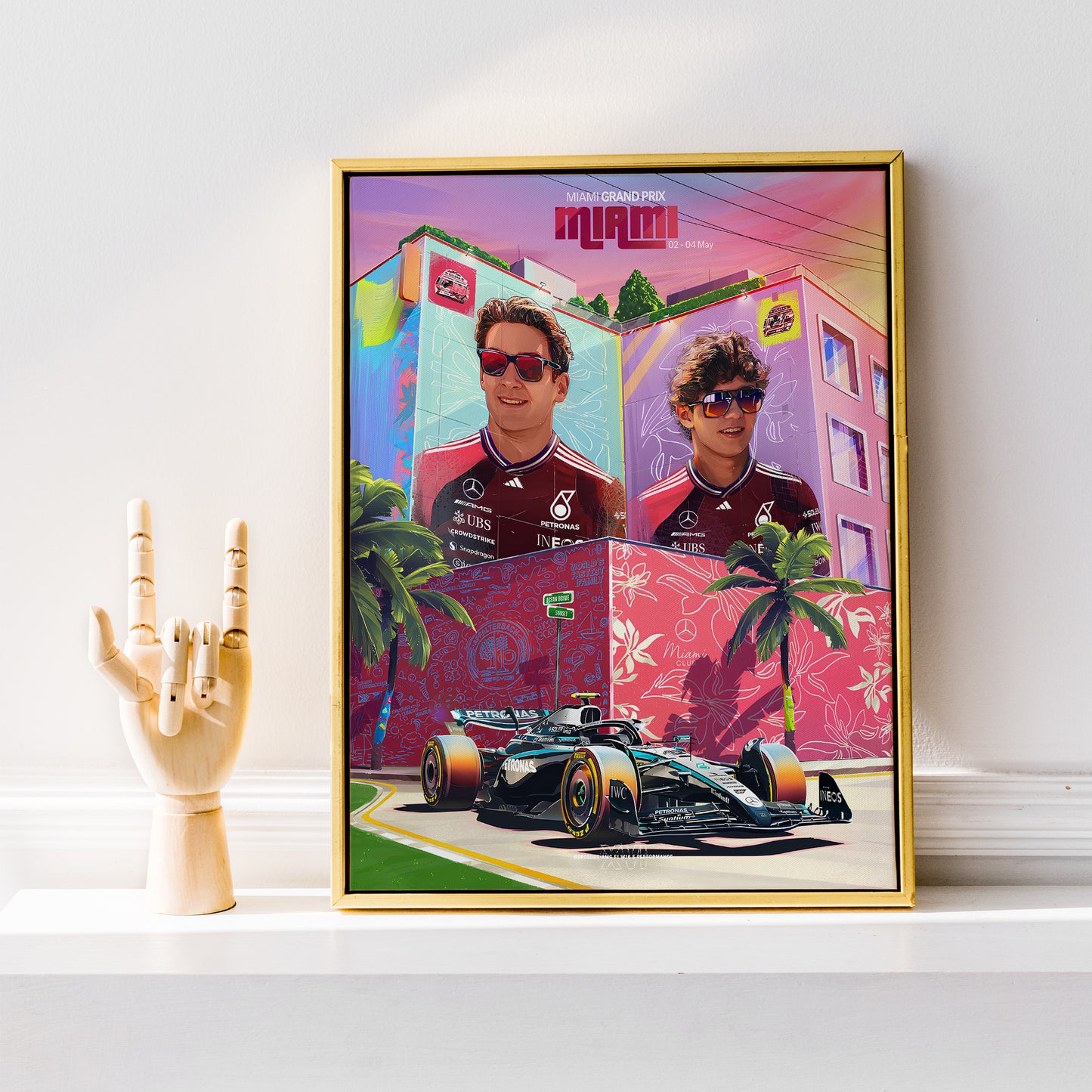 Miami USA 2025 Mercedes F1 Poster