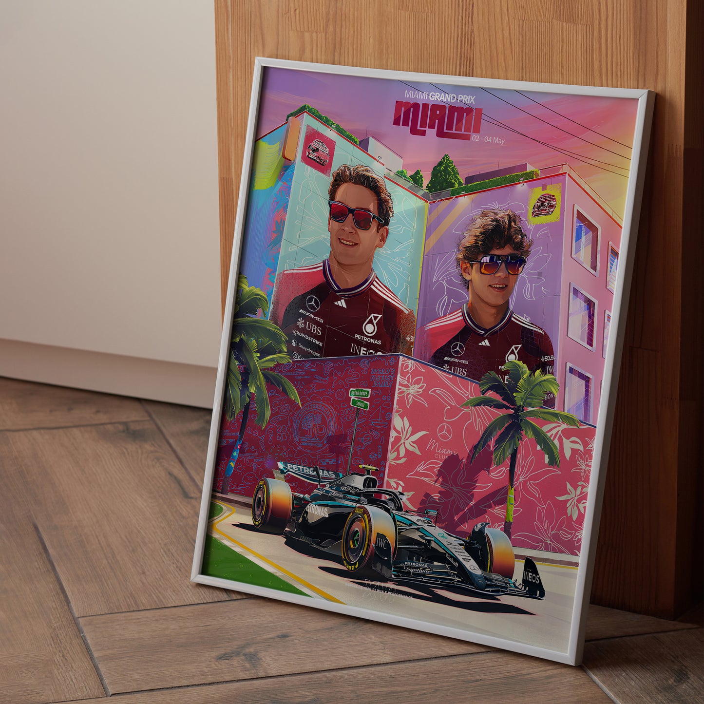 Miami USA 2025 Mercedes F1 Poster