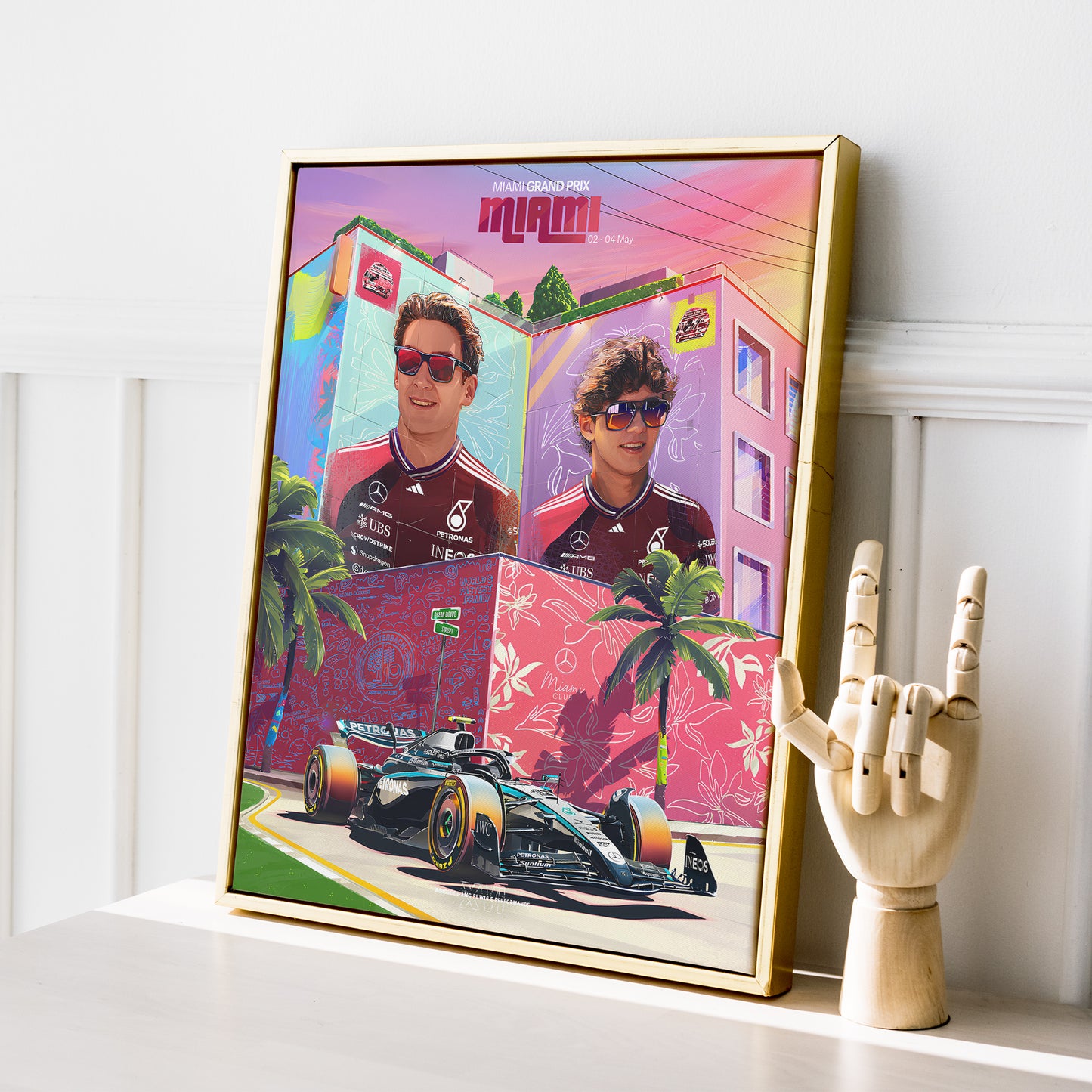 Miami USA 2025 Mercedes F1 Poster