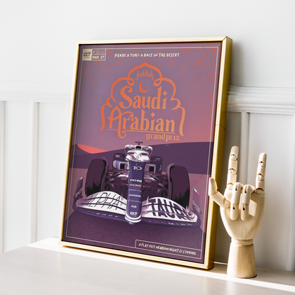 Saudi Arabia 2022 Alpha Tauri F1 Poster