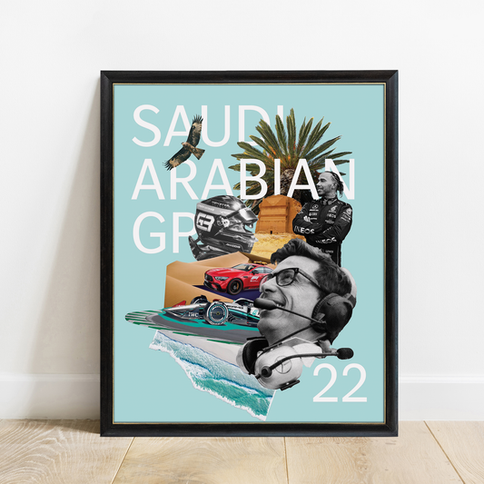 Saudi Arabia 2022 Mercedes F1 Poster