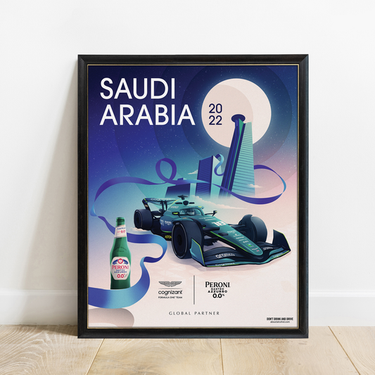 Saudi Arabia 2022 Aston Martin F1 Poster