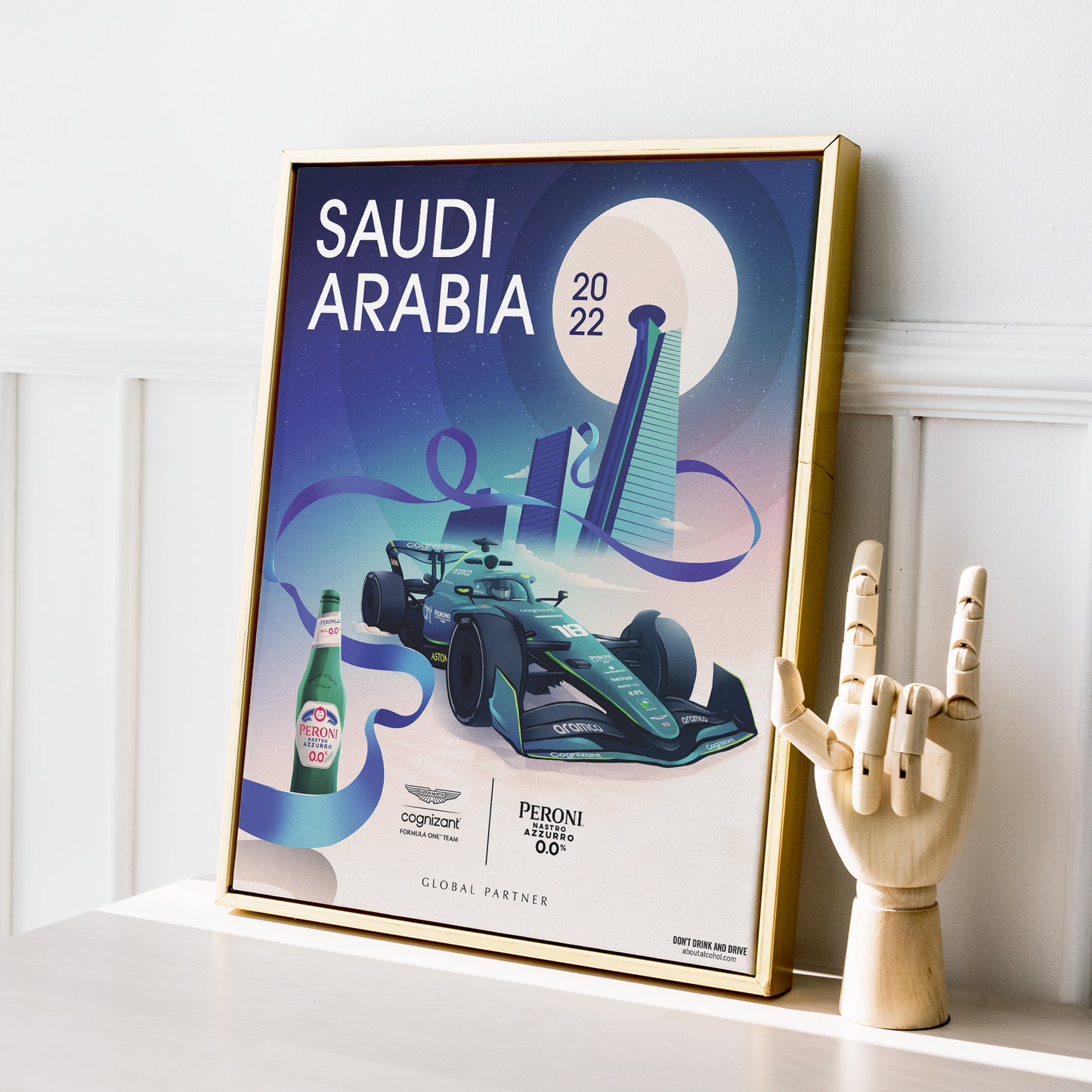 Saudi Arabia 2022 Aston Martin F1 Poster