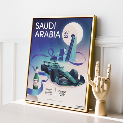 Saudi Arabia 2022 Aston Martin F1 Poster