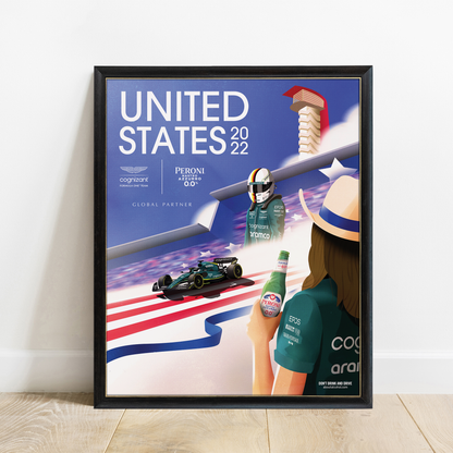 USA 2022 Aston Martin F1 Poster