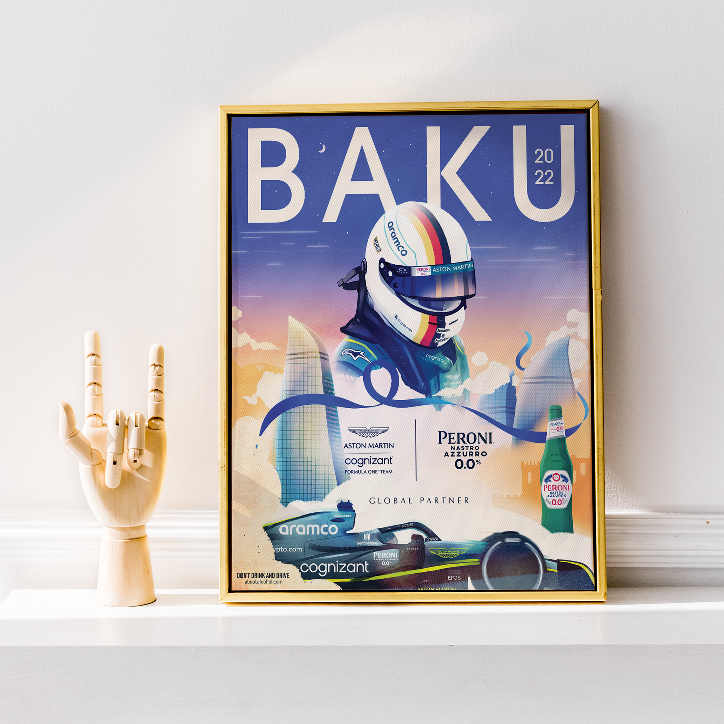 Azerbaijan 2022 Aston Martin F1 Poster