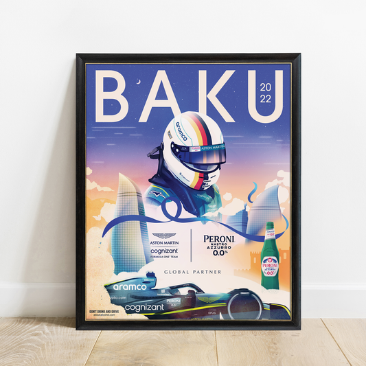 Azerbaijan 2022 Aston Martin F1 Poster