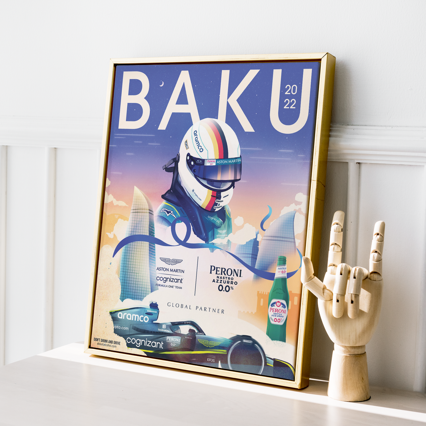 Azerbaijan 2022 Aston Martin F1 Poster