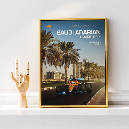 Saudi Arabia 2021 McLaren F1 Poster