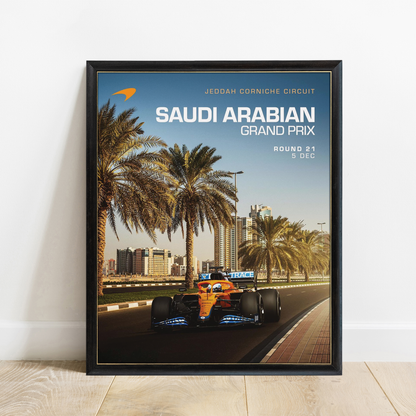 Saudi Arabia 2021 McLaren F1 Poster