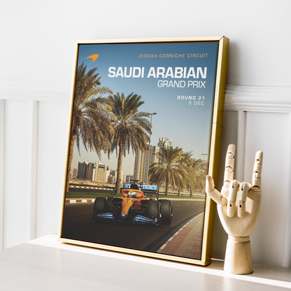Saudi Arabia 2021 McLaren F1 Poster
