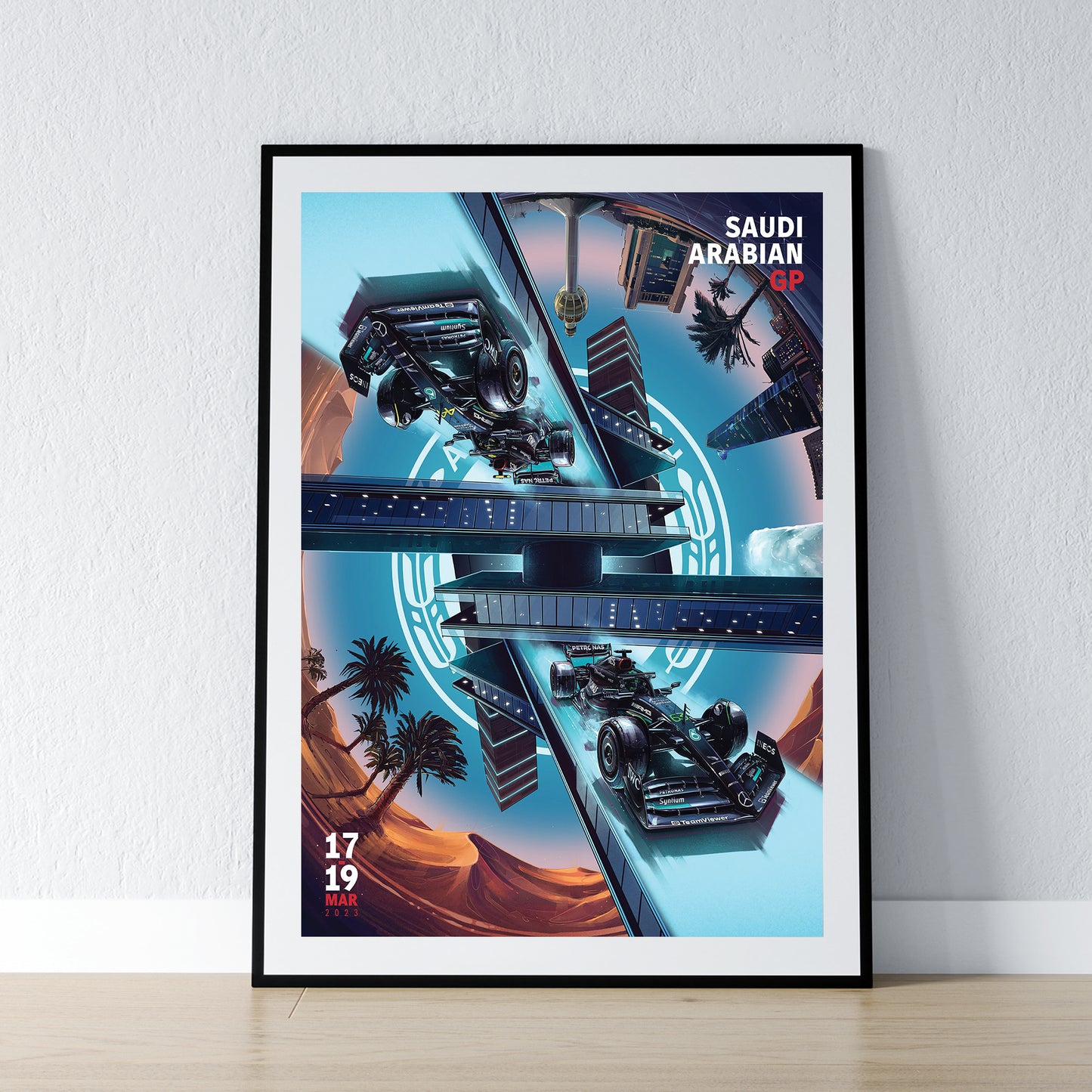 Saudi Arabia 2023 Mercedes F1 Poster