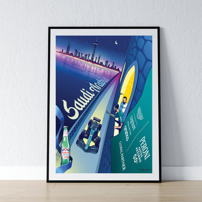 Saudi Arabia 2023 Aston Martin F1 Poster