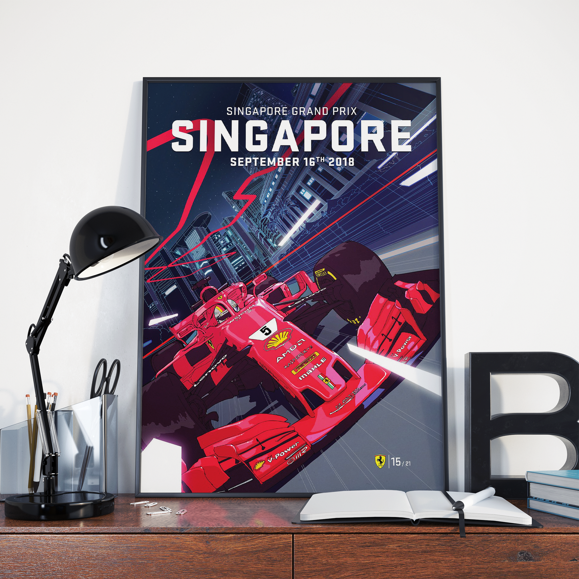 Singapore 2018 Ferrari F1 Poster image 0
