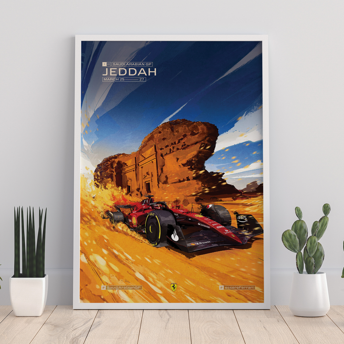 Saudi Arabia 2022 Ferrari F1 Poster