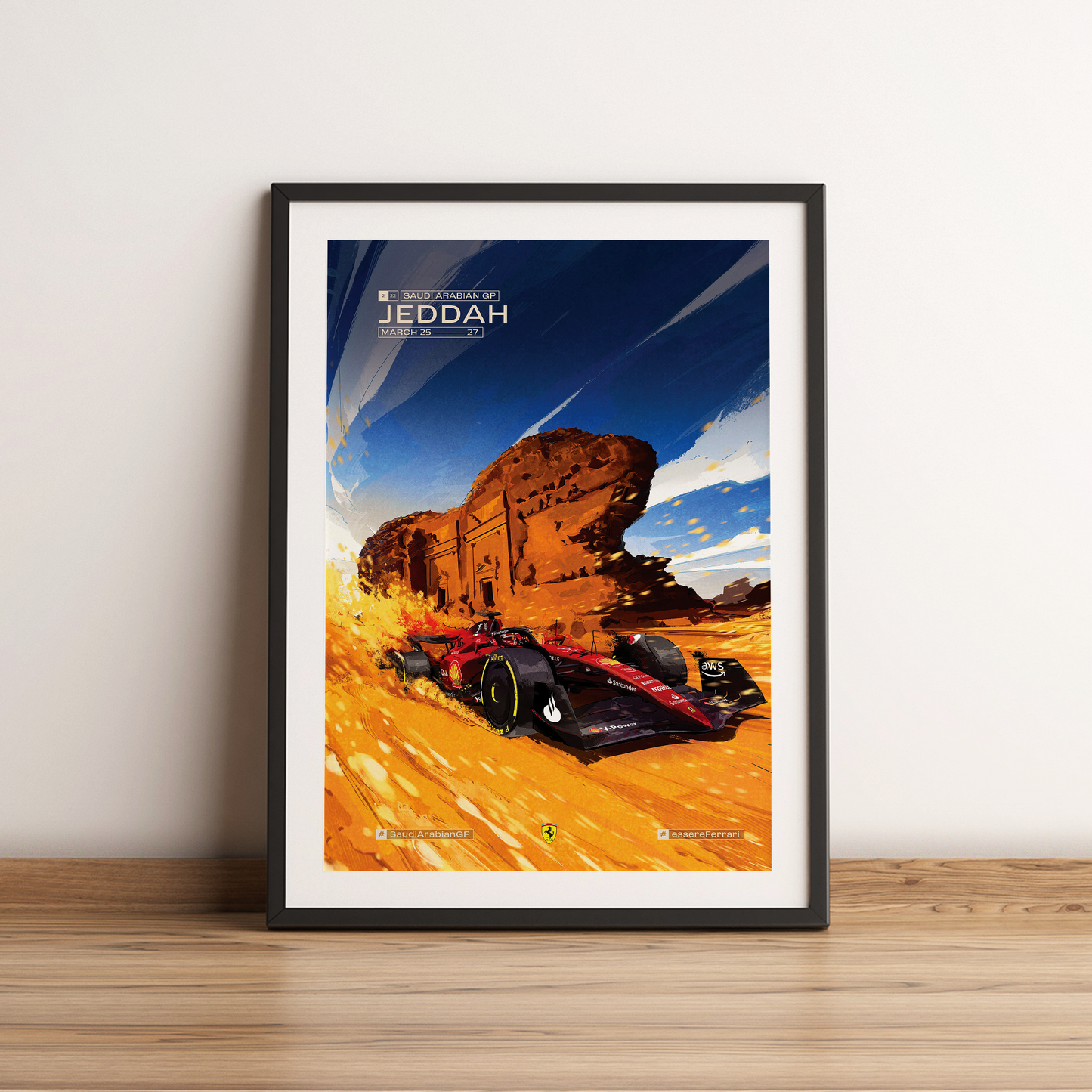 Saudi Arabia 2022 Ferrari F1 Poster