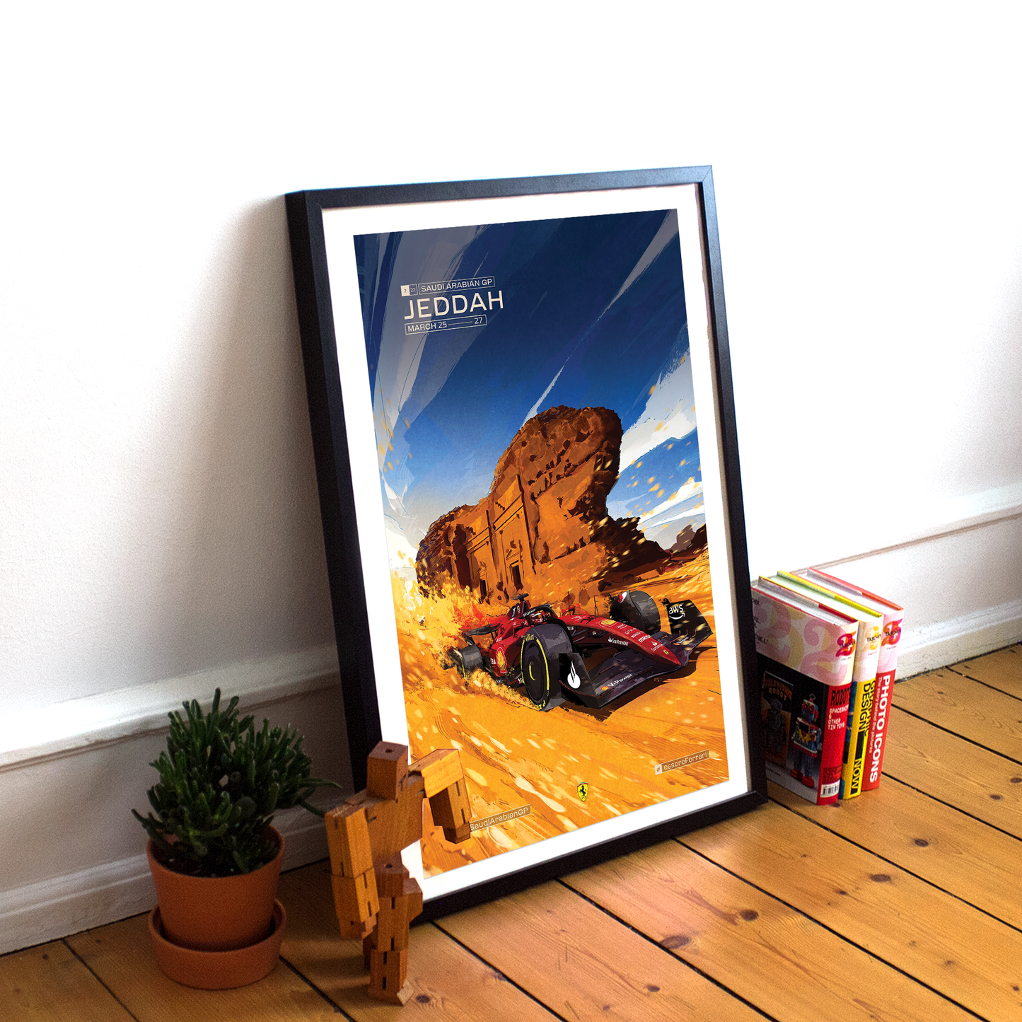 Saudi Arabia 2022 Ferrari F1 Poster