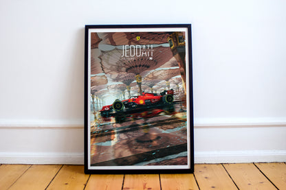Saudi Arabia 2023 Ferrari F1 Poster