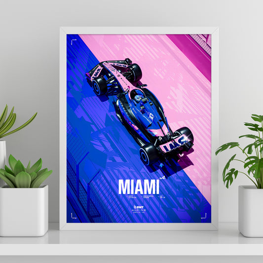 Miami USA 2025 Alpine F1 Poster