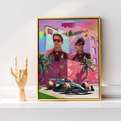 Miami USA 2025 Mercedes F1 Poster
