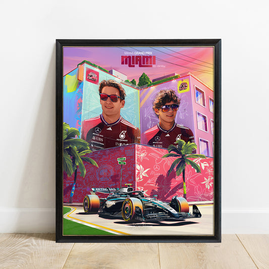 Miami USA 2025 Mercedes F1 Poster