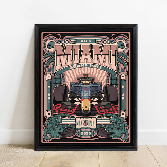 Miami USA 2025 Red Bull F1 Poster