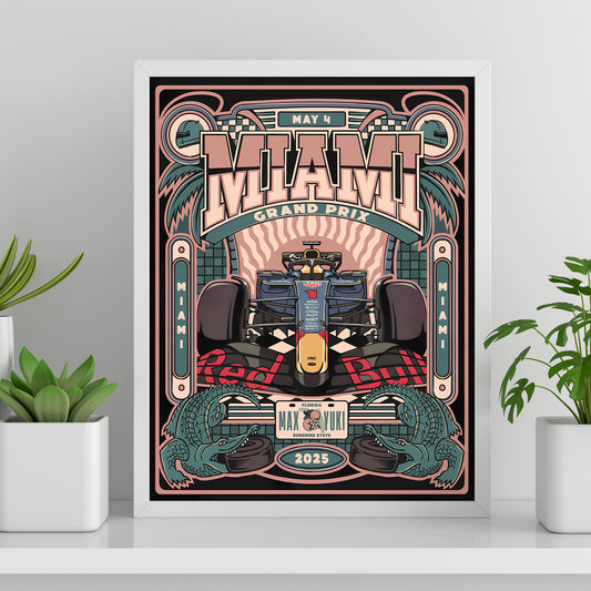 Miami USA 2025 Red Bull F1 Poster